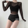 Set bộ đồ bơi 3 chi tiết bikini 2 dây áo lưới dài tay chống nắng gợi cảm cho đi biển NGOMINH BKN04 6