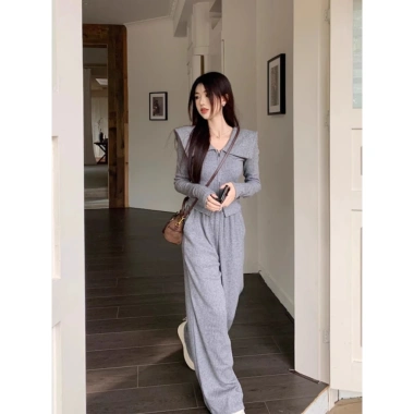 Set Bộ Đồ Nữ Nỉ Tăm Quảng Châu Khóa 2 Chiều Hack Dáng Tạo Eo Thon Giá 150k