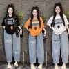 Set bộ jean nữ áo thun cotton + quần baggy jean - Thời trang 2.024, giá 205.000₫