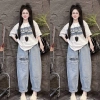 Set bộ jean nữ áo thun cotton + quần baggy jean - Thời trang 2.024, giá 205.000₫ 3