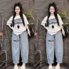 Set bộ jean nữ áo thun cotton + quần baggy jean - Thời trang 2.024, giá 205.000₫ 8