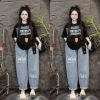 Set bộ jean nữ áo thun cotton + quần baggy jean - Thời trang 2.024, giá 205.000₫ 10