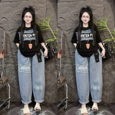 Set bộ jean nữ áo thun cotton + quần baggy jean - Thời trang 2.024, giá 205.000₫ 10 Set bộ jean nữ áo thun cotton + quần baggy jean - Thời trang 2.024, giá 205.000₫ 10