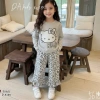 Set Bộ Len Quần In Đốm 2.026 Họa Tiết Mèo Kitty Bé Gái Dễ Thương Măc Tết Giá 99.000đ