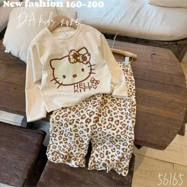 Set Bộ Len Quần In Đốm 2.026 Họa Tiết Mèo Kitty Bé Gái Dễ Thương Măc Tết Giá 99.000đ 4