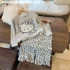 Set Bộ Len Quần In Đốm 2.026 Họa Tiết Mèo Kitty Bé Gái Dễ Thương Măc Tết Giá 99.000đ 6