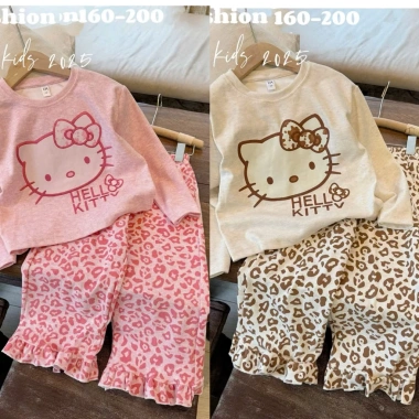 Set Bộ Len Quần In Đốm 2.026 Họa Tiết Mèo Kitty Bé Gái Dễ Thương Măc Tết Giá 99.000đ 10