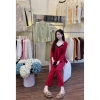 Set Bộ Ngủ 3 Món Lụa Vân Hoạ Tiết Hoa Hồng, Viền Ren Đen - Cao Cấp Xíu Sleepwear, Giá Ưu Đãi 595k 7
