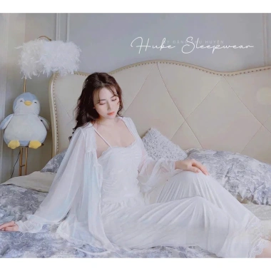 Set Bộ Ngủ 3 Món Thun Cotton Ren + Áo Choàng Tiểu Thư QCCC Loại 1 Xíu Sleepwear - Giá chỉ 595k 12