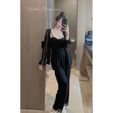 Set Bộ Ngủ 3 Món Thun Cotton Ren + Áo Choàng Tiểu Thư QCCC Loại 1 Xíu Sleepwear - Giá chỉ 595k 13