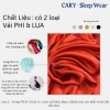Set bộ ngủ lụa CARY áo 2 dây bản to + quần đùi ren sexy, mát mẻ mùa hè, giá 53.000đ 2