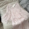 Set Bộ Ngủ Lụa Trơn, Áo Choàng Ren Nổi Lyly Tiểu Thư QC Cao Cấp Hube Sleepwear 665k 11