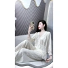 Sét bộ ngủ pijama tay dài phong cách tiểu thư chất lụa latin mềm mịn freesize 40-60kg giá 119k 8