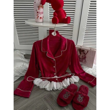 Sét bộ ngủ pijama viền ren thiết kế QC freesize 40-60kg giảm giá 20% chỉ 183.000 VND