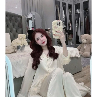 Sét bộ ngủ pijama viền ren thiết kế QC freesize 40-60kg giảm giá 20% chỉ 183.000 VND
