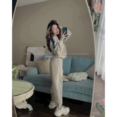 Set bộ nỉ gấu sweater freesize và quần jogger Hàn Quốc Ullzang - Thoải mái đi học, mặc ở nhà chỉ 239k