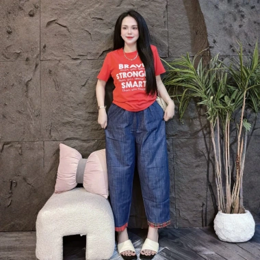 Set bộ nữ áo thun cotton 100% và quần jean thun mềm - Mặc nhà, đi chơi thoải mái, giá ưu đãi 219k