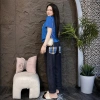 Set bộ nữ áo thun cotton 100% và quần jean thun mềm - Mặc nhà, đi chơi thoải mái, giá ưu đãi 219k 6