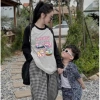 Sét bộ nữ LAM áo dài tay, quần dài caro baggy in Labubu, giá ưu đãi 227.500đ 8