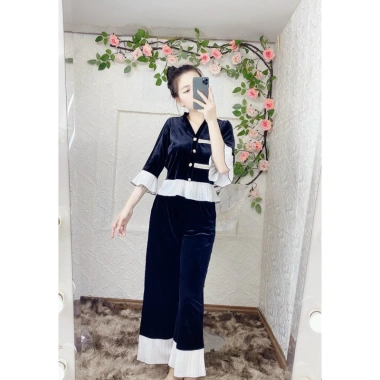 Sét bộ Nữ nhung trơn Pijama mùa đông - Đẹp, ấm áp, giá chỉ 207.000 VND
