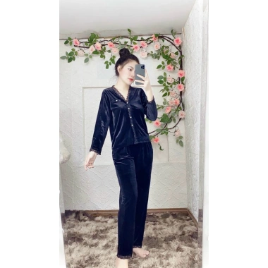 Sét bộ Nữ nhung trơn Pijama mùa đông - Đẹp, ấm áp, giá chỉ 207.000 VND 8