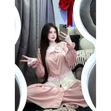 Sét bộ pijama tay dài lụa Latin mềm mịn, freesoze 40-60kg - Giá ưu đãi 99.999 VNĐ 8