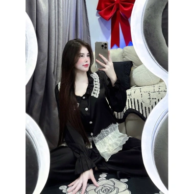 Sét bộ pijama tay dài lụa Latin mềm mịn, freesoze 40-60kg - Giá ưu đãi 99.999 VNĐ 9