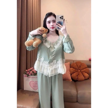 Sét bộ pijama tay dài lụa Latin mềm mịn, freesoze 40-60kg - Giá ưu đãi 99.999 VNĐ 10