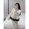 Sét bộ pijama tay dài ren thiết kế QC xịn sò freesize 40-60kg giá chỉ 119k 3