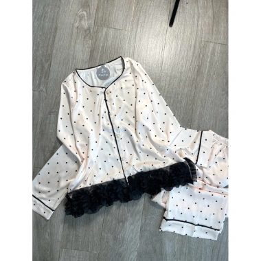 Sét bộ pijama tay dài ren thiết kế QC xịn sò freesize 40-60kg giá chỉ 119k 6