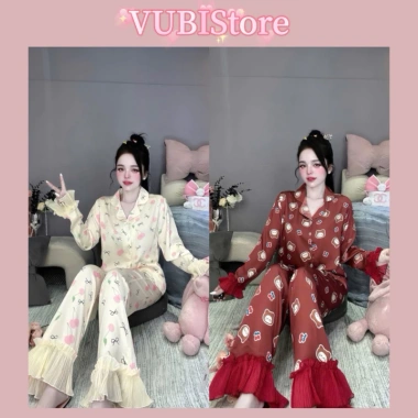 Set Bộ Pijama Tiểu Thư Tay Loe - Vải Mềm Mại, Thiết Kế Sang Trọng, Giá 122.500₫