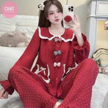 Set bộ pyjama dài hình bèo 3 nơ xinh vân mây DD99 - Giá ưu đãi 139.620₫ 3