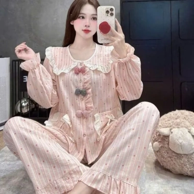 Set bộ pyjama dài hình bèo 3 nơ xinh vân mây DD99 - Giá ưu đãi 139.620₫ 5
