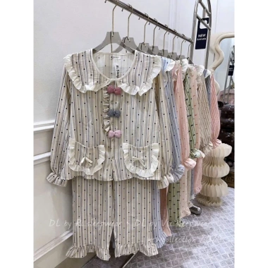 Set bộ pyjama dài hình bèo 3 nơ xinh vân mây DD99 - Giá ưu đãi 139.620₫ 7