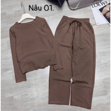 Sét Bộ Thun Tăm Nữ Cổ Tròn Bigsize 40-92kg Xinh 4 Mùa Loại 1 Giá Ưu Đãi 187.852 VND