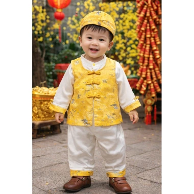 Set Bộ Tường Vân 5 món cho bé trai - Trang phục Tết dễ thương, giá ưu đãi 229k 2