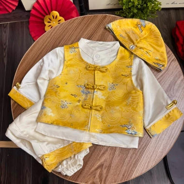 Set Bộ Tường Vân 5 món cho bé trai - Trang phục Tết dễ thương, giá ưu đãi 229k 4