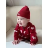 Sét Body len đỏ Tết kèm mũ HK KIDS, bodysuit thôm 0-3 tuổi, len Quảng Châu mềm mịn, mã 9.041 giảm 21% 3