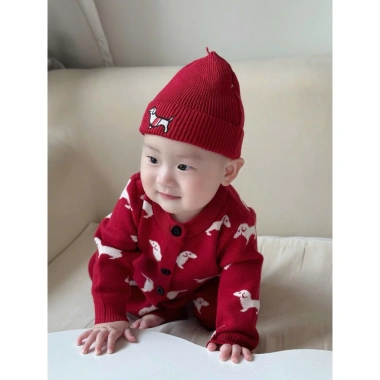 Sét Body len đỏ Tết kèm mũ HK KIDS, bodysuit thôm 0-3 tuổi, len Quảng Châu mềm mịn, mã 9.041 giảm 21% 4 Sét Body len đỏ Tết kèm mũ HK KIDS, bodysuit thôm 0-3 tuổi, len Quảng Châu mềm mịn, mã 9.041 giảm 21% 4