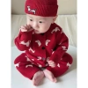 Sét Body len đỏ Tết kèm mũ HK KIDS, bodysuit thôm 0-3 tuổi, len Quảng Châu mềm mịn, mã 9.041 giảm 21% 9