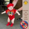 Set Body Tết bé 4-14kg kèm yếm Lân, mũ đỏ chóp và tặng tất, sẵn ship, giảm còn 175k 2