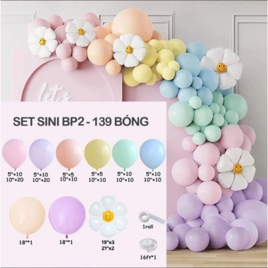Set Bóng Trang Trí Sinh Nhật Pastel Siêu Nhũ Sini Decor - Giá 97.500₫, tiệc tùng 2
