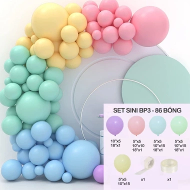 Set Bóng Trang Trí Sinh Nhật Pastel Siêu Nhũ Sini Decor - Giá 97.500₫, tiệc tùng 3