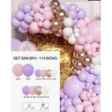 Set Bóng Trang Trí Sinh Nhật Pastel Siêu Nhũ Sini Decor - Giá 97.500₫, tiệc tùng 4