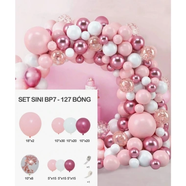 Set Bóng Trang Trí Sinh Nhật Pastel Siêu Nhũ Sini Decor - Giá 97.500₫, tiệc tùng 7