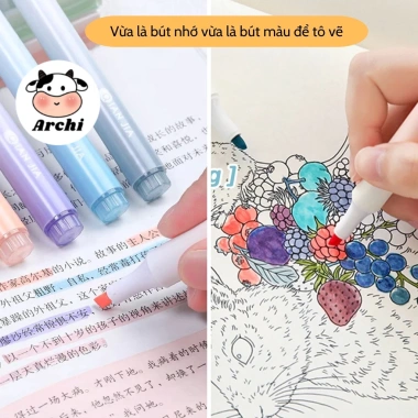 Set Bút Dạ Quang 4 màu Gradient – Ngòi mềm, highlight cho học sinh, 19.900 VND 4