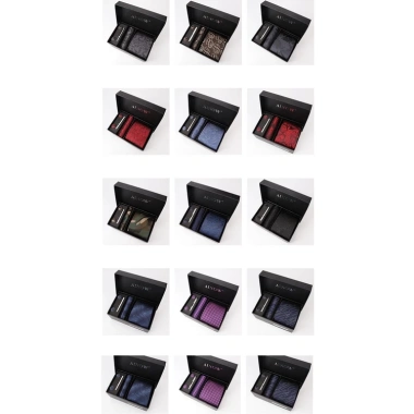 Set cà vạt nam 3 món 8cm + khăn cài túi vest, kẹp, hộp lịch sự - giảm còn 125k 2