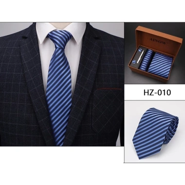 Set cà vạt nam 3 món 8cm + khăn cài túi vest, kẹp, hộp lịch sự - giảm còn 125k 7