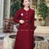 Set chân váy áo dài tay công sở MSB484 - Áo ngắn cúc khoen mix xòe nhung basic chéo 5