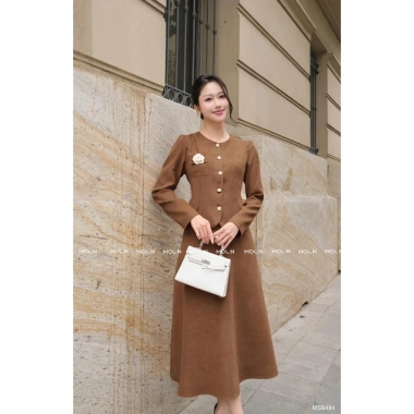 Set chân váy áo dài tay công sở MSB484 - Áo ngắn cúc khoen mix xòe nhung basic chéo 9 Set chân váy áo dài tay công sở MSB484 - Áo ngắn cúc khoen mix xòe nhung basic chéo 9
